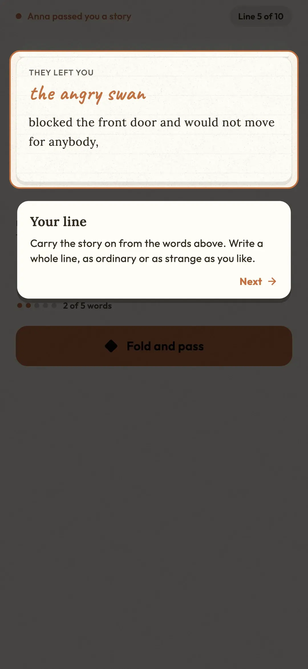 Writing your line