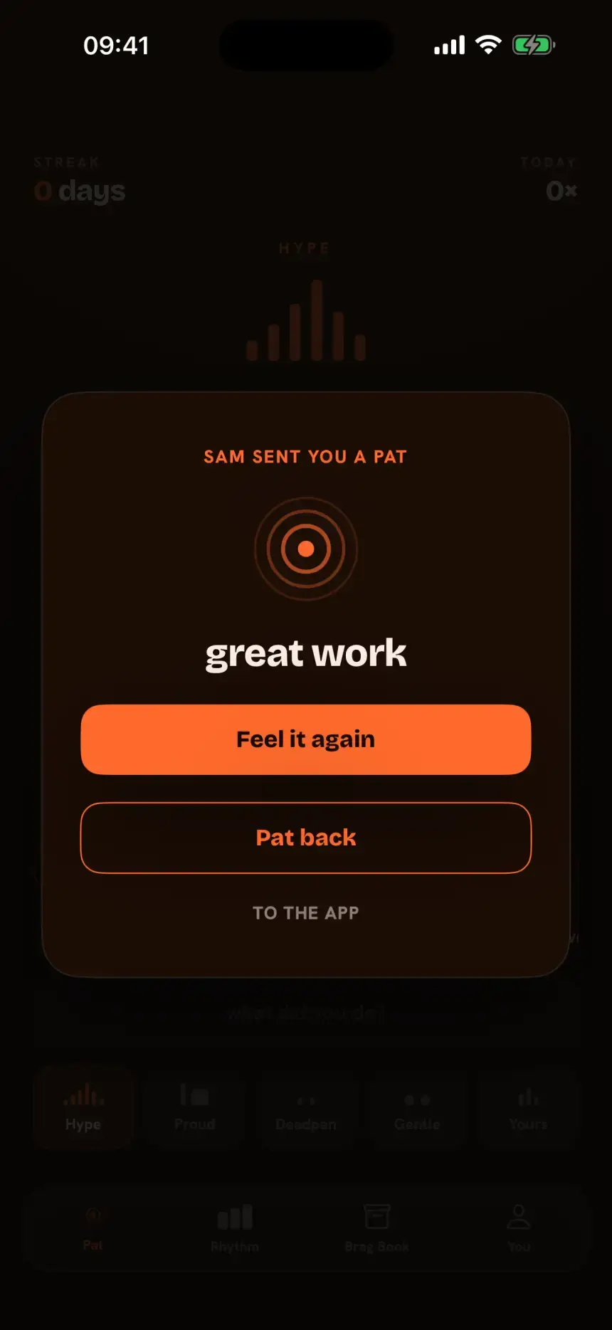 A pat from a friend